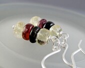 Gemstone Earrings -   Citrine, Tourmaline,   Sterling Silver,  Handmade Earrings, Colorful  Gemstone Jewelry