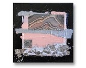LOTHARiO original abstract modern painting - gallery fine art - contemporary interior design - ooak home wall decor - black silver