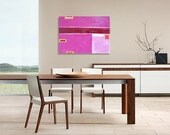 ROSE MADDER - original abstract painting - gallery fine art - contemporary interior design - ooak home wall decor - pink orange