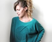 Womens Animal Group Nouns Teal Pullover in Small : clothing for her