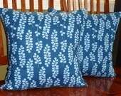 Decorative Accent Pillows Covers - Michael Millers Going Coastal Sea Kelp Navy - Two 18Inch