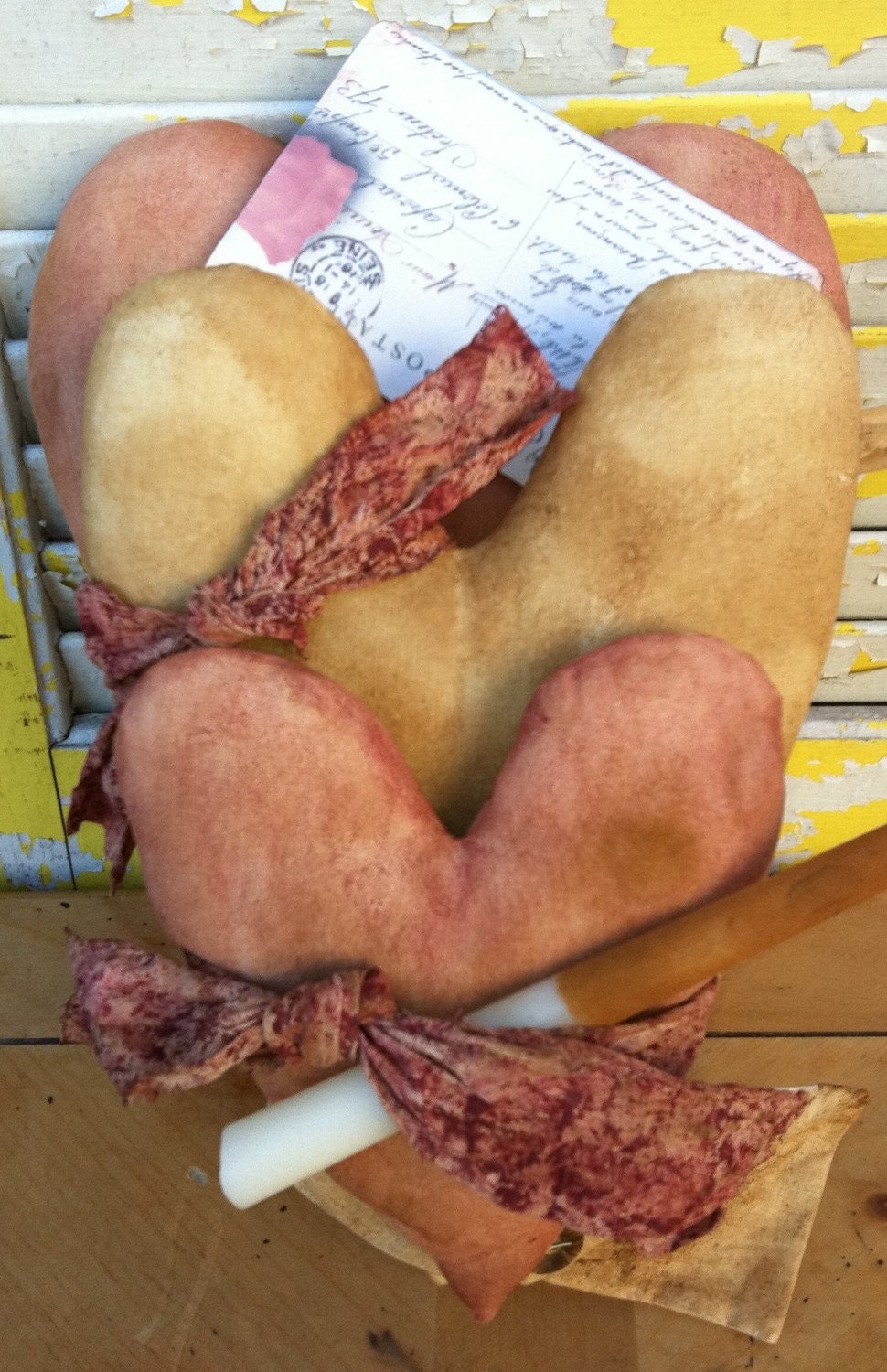Primitive Valentine's Day Stacking Hearts- Ready to Ship