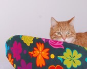 Cat Canoe Modern Cat Bed in Mod Flower Print
