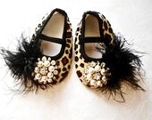 Glamour baby girl shoes,Booties -Baby Crib Shoes - Leopard Baby shoes.