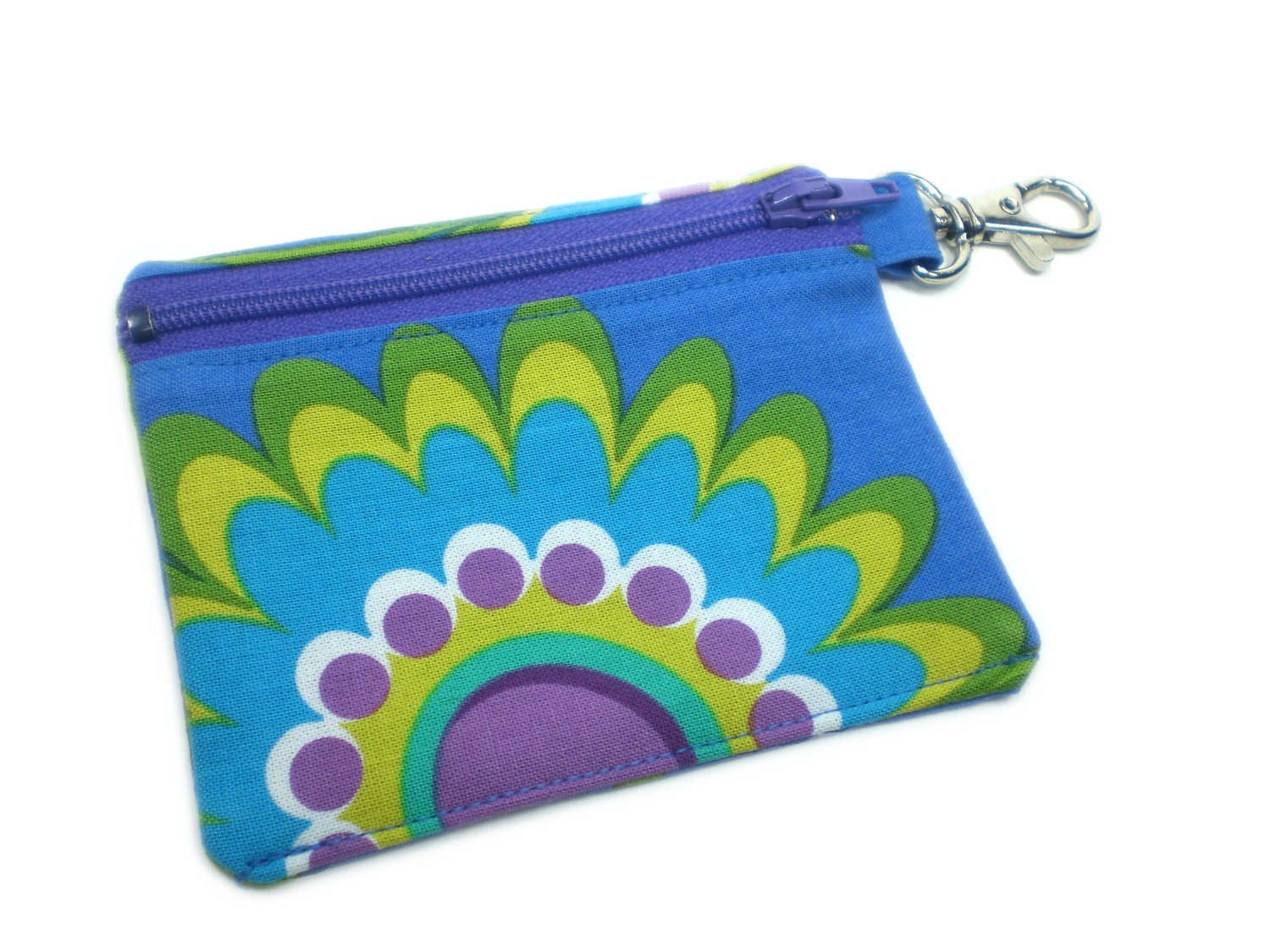 Big flower 4in abstract wallet card holder coin purse