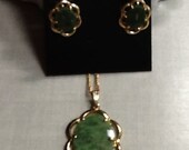 Jade Pendant and Earrings