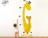 Growth Chart decal - Height chart wall decal with giraffes for nursery
