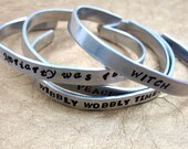 Custom Hand Stamped Bracelet - Personalized with YOUR Favorite Quote or Message - Hand Stamped Aluminum Cuff - customizable