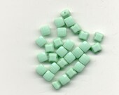 50  Mint Green Faceted 6x6 Nailhead Beads Sew-Ons  Vintage Czechoslovakian