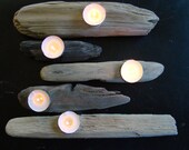 Driftwood tea light holder, set of 5