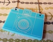 Camera Necklace - Retro Diana - Laser Cut Acrylic - misterotherone Camera Necklace - Retro Diana - Laser Cut Acrylic - misterotherone