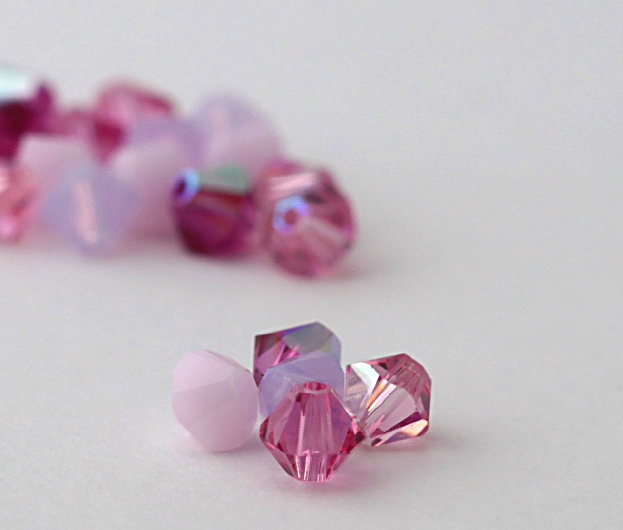 Swarovski Crystal Elements - 20,  4 mm bicone crystals - Passionate Pink Mix