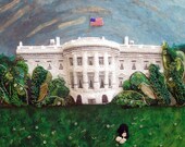 TAKEN BY STORM beaded White House- Washington Dc painting