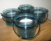 Mason Jar Tealight Lanterns Hand Stained