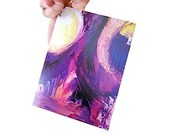 PiCCADiLLY CiRCUS folded note card - greeting card - stationery - purple - abstract circles - contemporary fine art