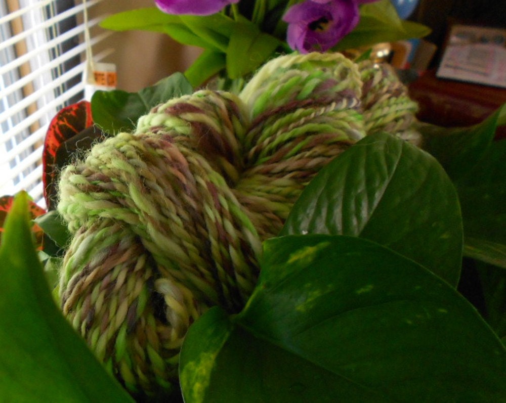 Handspun Yarn, Spring Mix , Handpainted Merino Wool, 128 yards, worsted weight, 2 ply