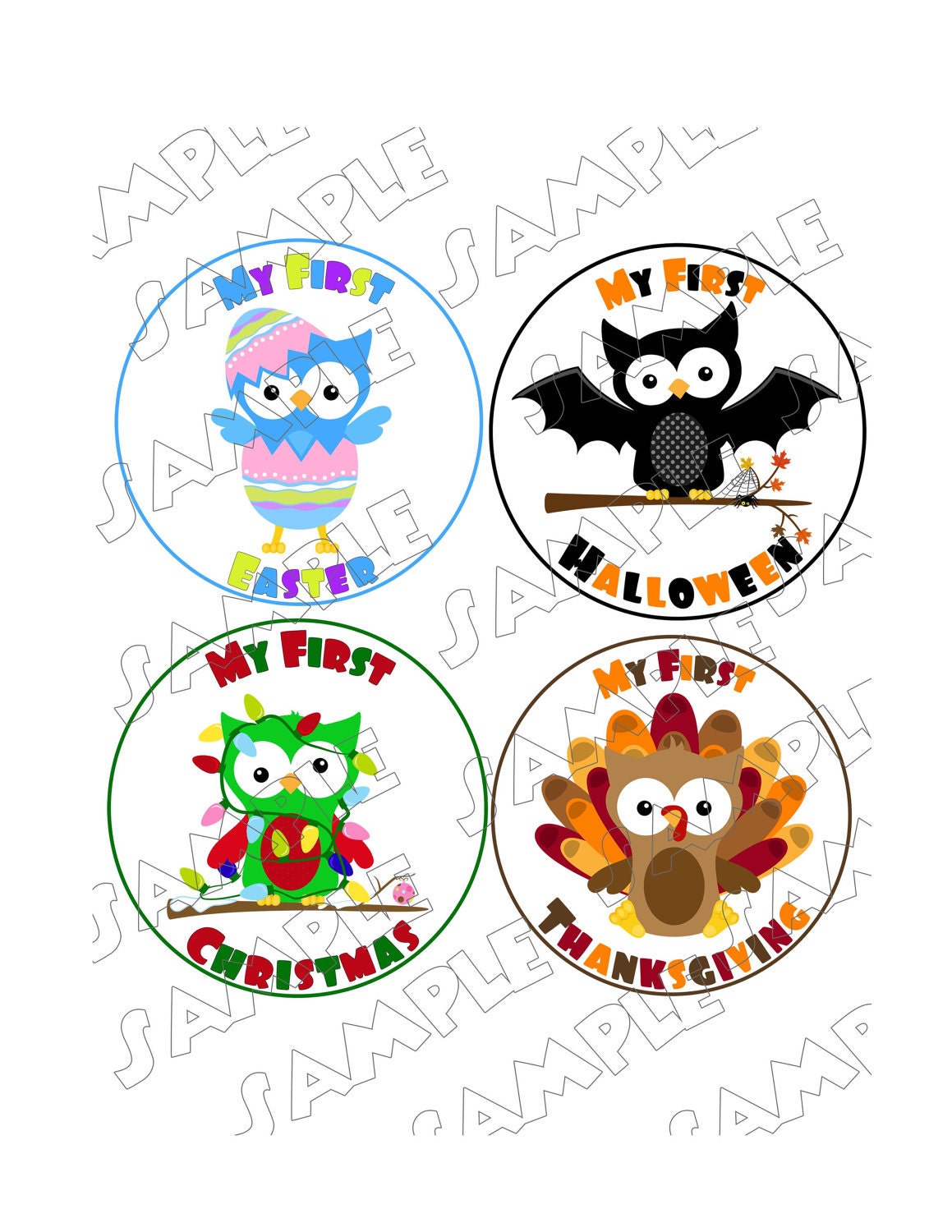 Holiday Onesie Stickers Boy Set of 12 holidays ..... WATERPROOF printed... peel, stick, & click Il_170x135