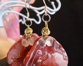 Earth color polymer earrings with India beads.
