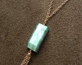 SALE  Faceted Labradorite and Gold Filled Tassel Chain Long Necklace SALE