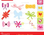 Clipart, Bow Clip Art, Bows, Whorl, Packaging, Plot, Girl Clipart Clip Art - Commercial and Personal Use