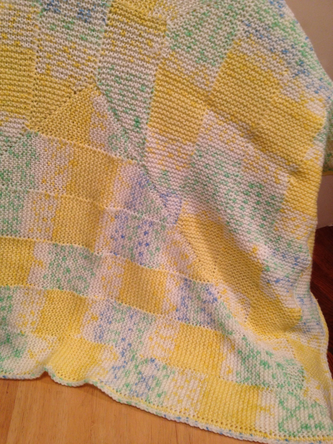 Yellow Multi Knit Baby Blanket