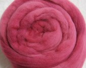 Hand-dyed Wool Roving - Falklands - Rosy Pink Moon of Saturn Colorway - 1.6 ounces - Free Domestic Shipping