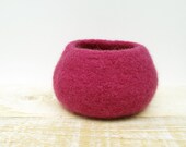 Magenta Pink Felted Bowl - Wool Bowl, Easter Home Decor, Storage, Candy bowl, desk accessory - deboraBstudio