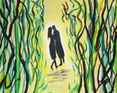Together at Last Large Acrylic Painting 18X24 Free Shipping