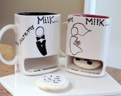 Milk and Cookies Mugs - Bride and Groom- Wedding Gift