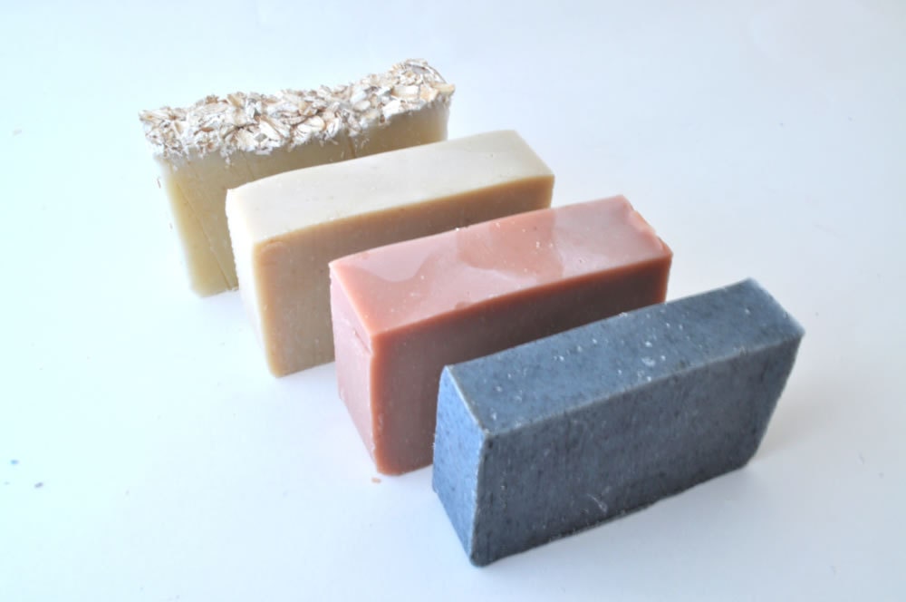 Natural Clay and Dead Sea Mud Soap Set of Four Soaps