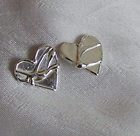Small Hand made Silver Fluidity Heart Earrings