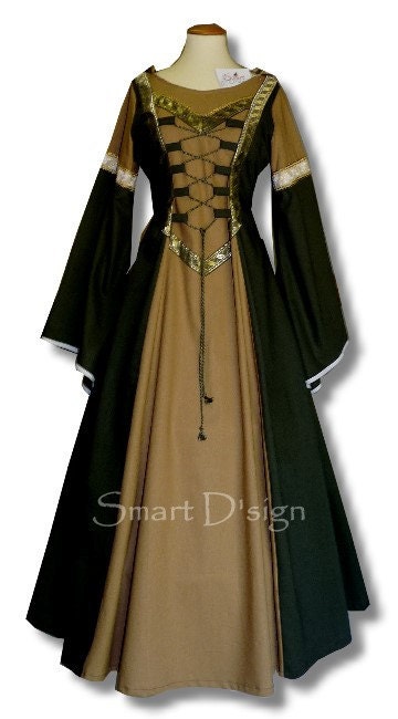 Medieval Garment with Hood Maiden Dress Gothic Size 12 - 16