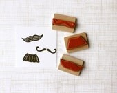 Mustache Moustache Handmade Rubber Stamps, Set of 3, Make Father's Day Cards, Gifts for Him, Man Centric