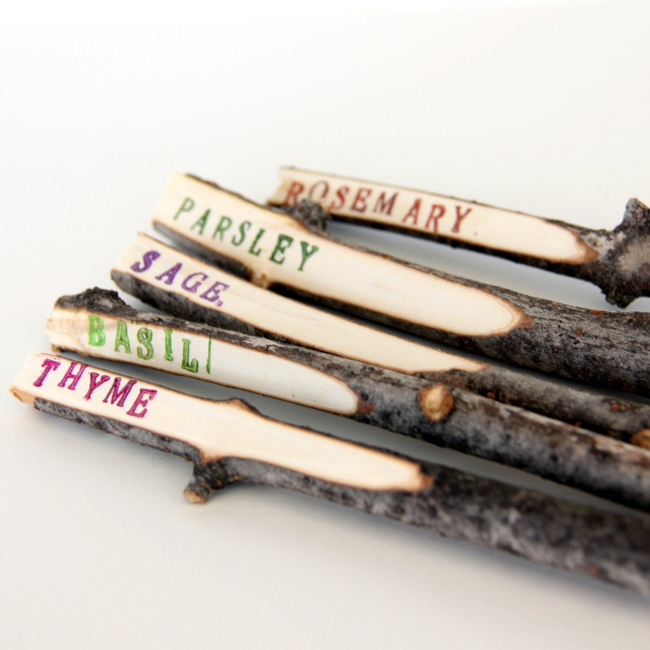 Twig Plant Markers - Rustic Garden Markers - Herb Markers - set of 5 - noJOisaverage