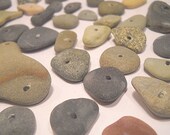 Drilled Beach Rock Beads  -  Drilled Beach Stone Beads