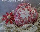 Quilted Ornament or Bowl Filler Mothers Day Pink and White Daisy