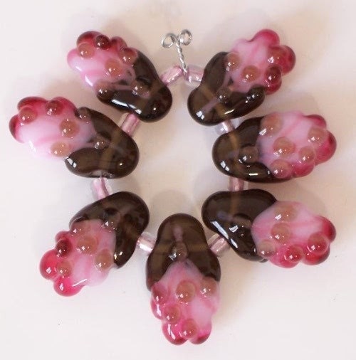 Handmade Lampwork Beads Sweet Dreams Fairy Wing  set 7 Made to Order