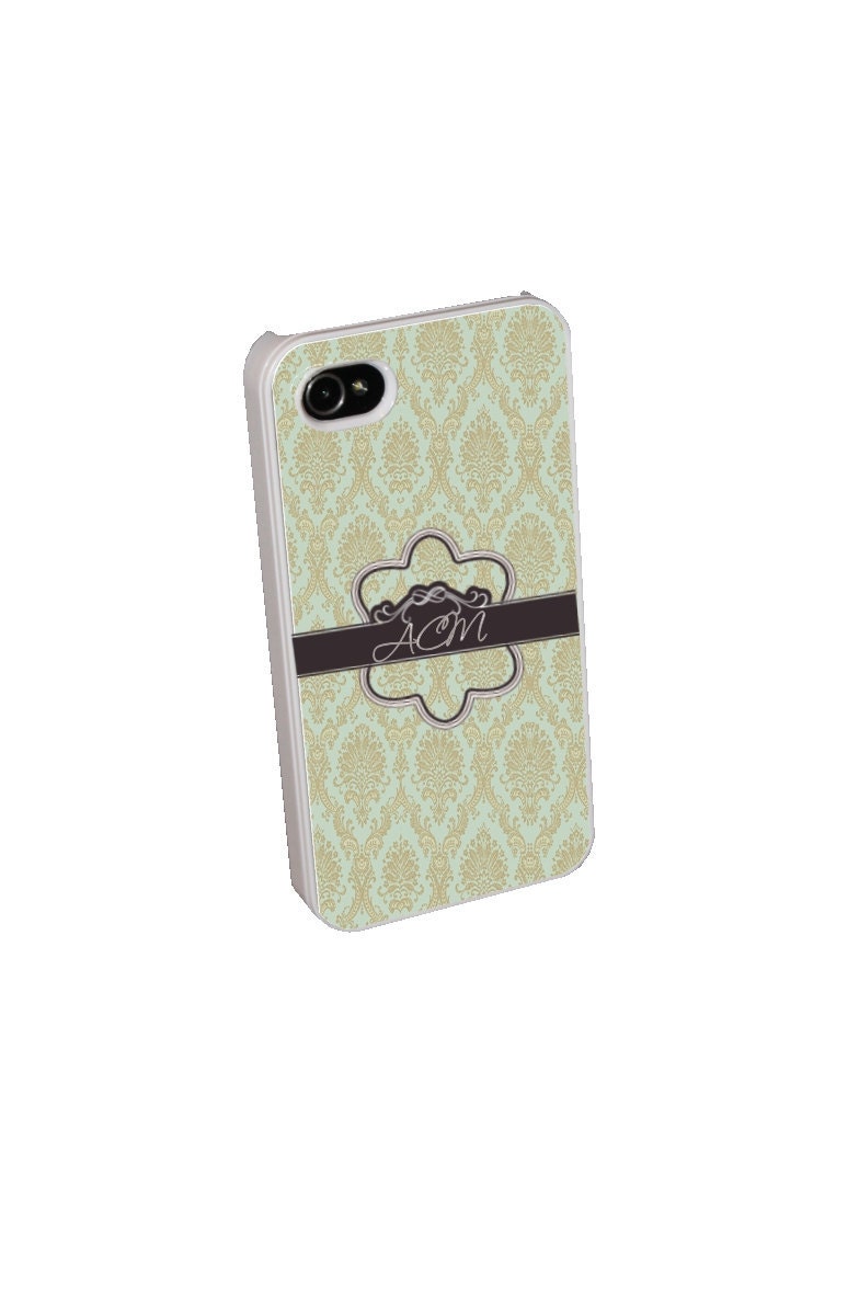 PERSONALIZED IPHONE 4 COVER- Custom Designs-Chic Damask Cell Phone Covers-Hard or Silicone for any iPhone 4/4s, Any sayings,pictures etc..