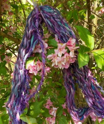 Handspun Yarn, Handspun Art Yarn, Lilac Dreams, 66 yards, Handpainted Yarn, 8wpi, Fingering Weight, Wool Yarn