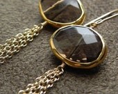 SALE Smokey Quartz, Vermeil and Gold Filled Tassel Chain Earrings SALE