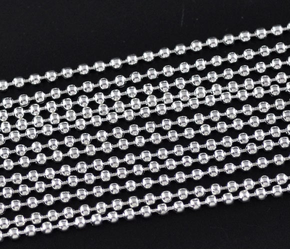 10 Yards of Shiny Silver Plated Ball Chain with 100 free Connectors.  This is enough to make 150 NECKLACES.