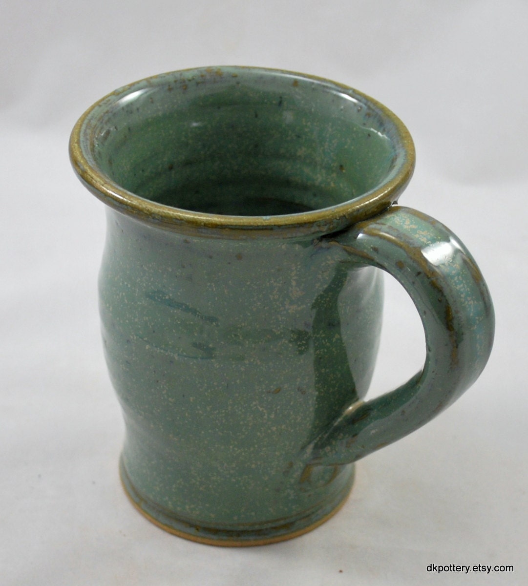 Aqua Green Mug  Wheel Thrown Stoneware Pottery