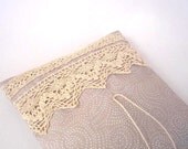 Rustic Wedding Ring Pillow , Ring Bearer Pillow , Shabby chic , Gray , Beige Cream  Lace