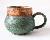Mint and Yellow Mug, Stoneware, 12 Ounces