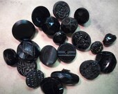 Oddles Of Kaboodles Of Vintage Black Glass Buttons - Lot J