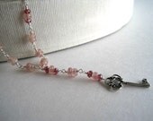 Key Necklace Sun Stone Garnet Rosary Style
