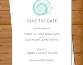 PRINTABLE - Save the Date, Coastal Theme, Seashell, Beach Wedding, Destination Wedding