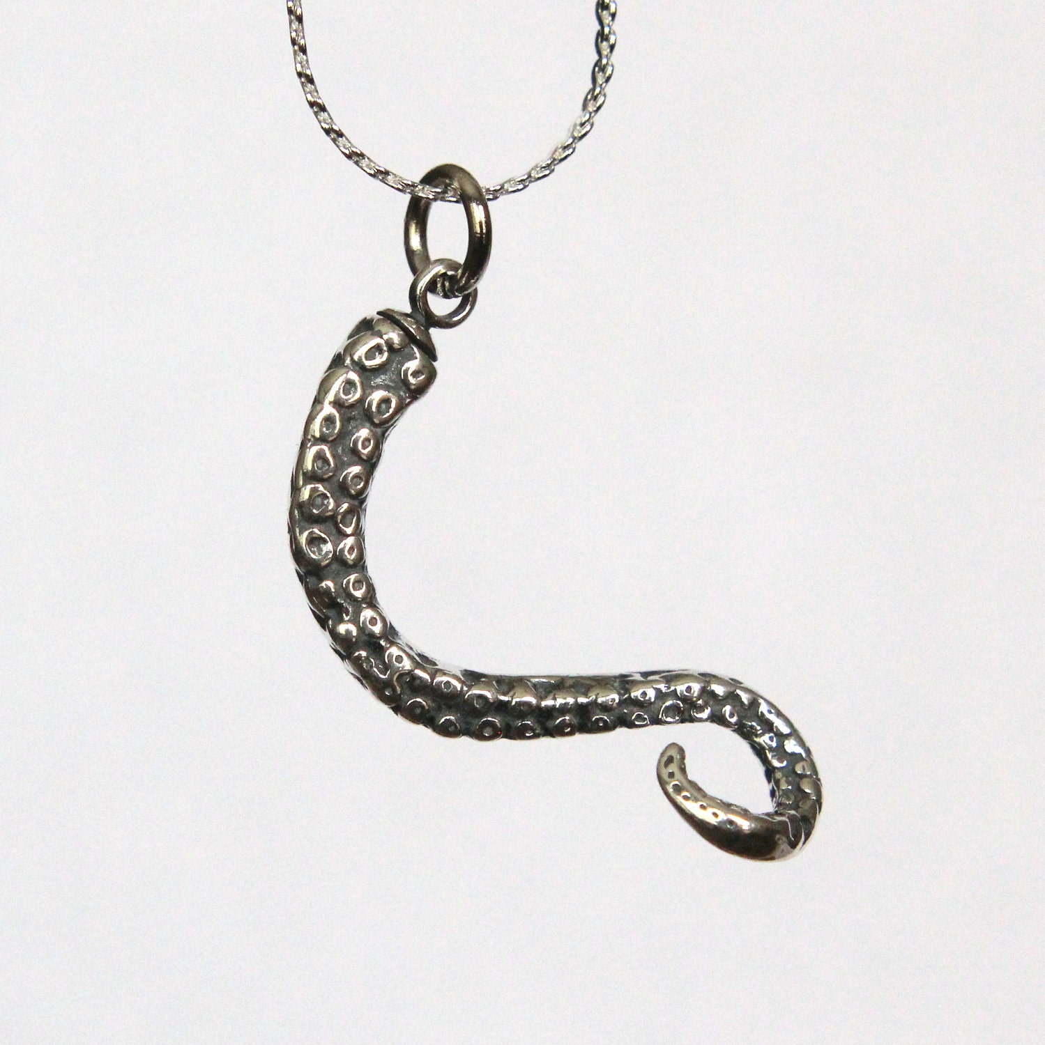 Octopus Tentacle Necklace in Solid Sterling Silver