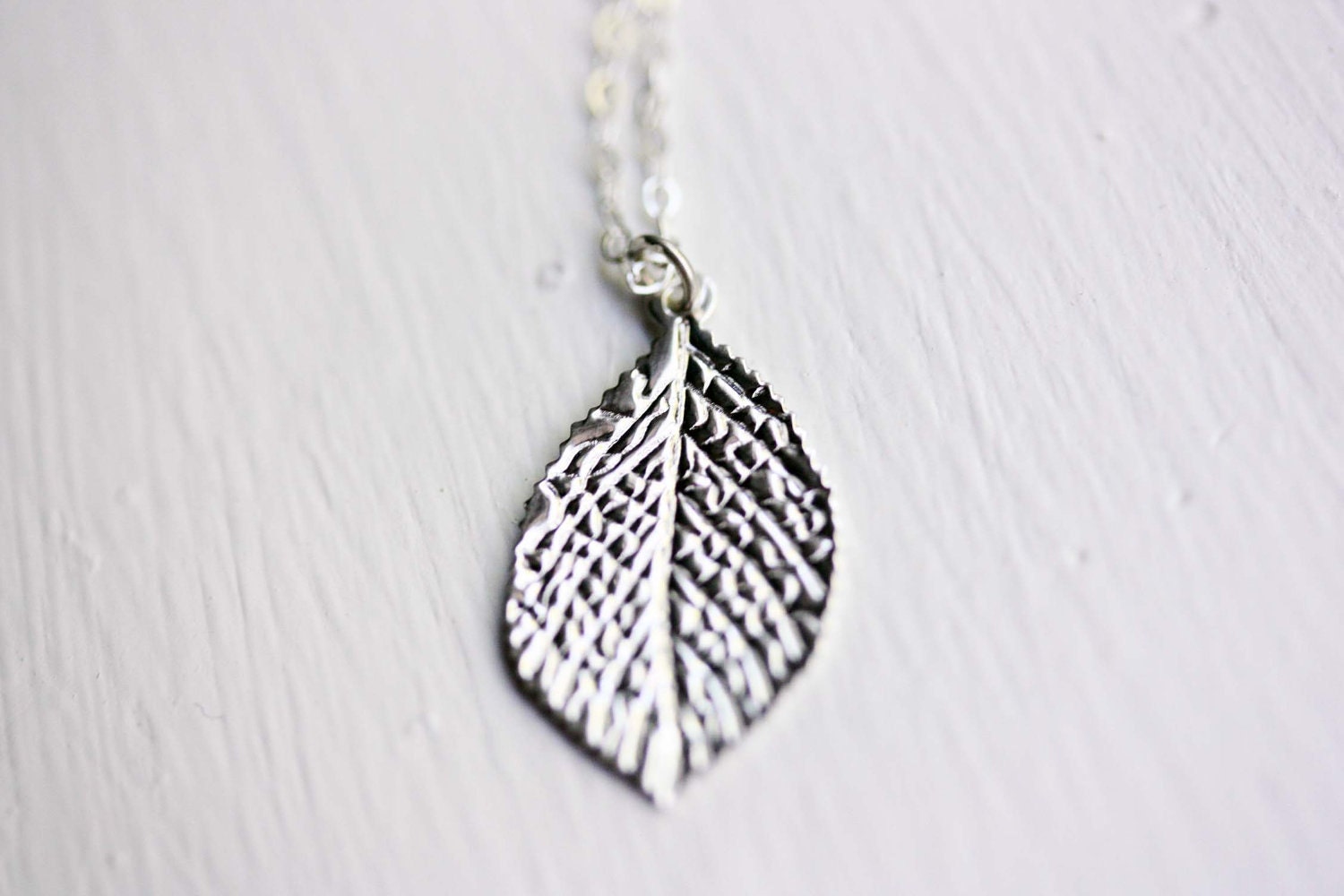 Silver Leaf Charm Necklace