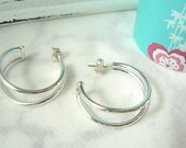 Double Hoop - Sterling silver Earrings